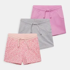 Friboo Niños SOLID SPORT 3 PACK - Shorts - Grey - 102_pink - 402_purple - 404