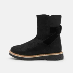 Friboo Niños LEATHER - Botas Para La Nieve - Black