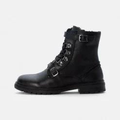 Friboo Niños LEATHER BOOTIES - Botines Con Cordones - Black