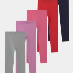 Friboo Niños 5 PACK - Leggings - Pink/light Pink/red