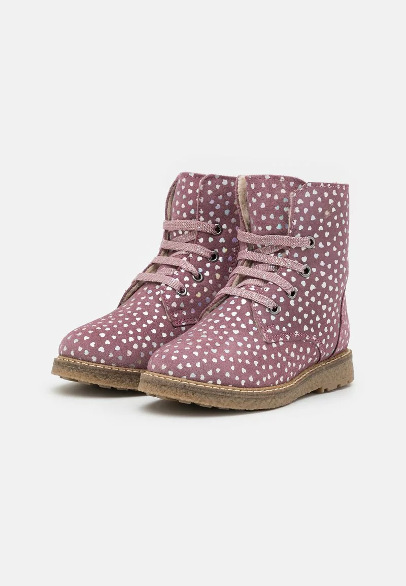 Friboo Niños LEATHER - Botines Con Cordones - Mauve 4 Friboo Niños LEATHER - Botines Con Cordones - Mauve - Imagen 2