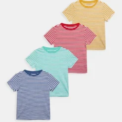 Friboo Niños MPACK: 4 YARN DYE STRIPE T-SHIRT - Camiseta Estampada - Multi-coloured - 917_blue - 502_turquoise - 505
