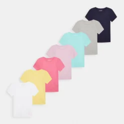 Friboo Niños GIRL BASIC TEE 7 PACK - Camiseta Básica - Multi Coloured /dark Blue /grey