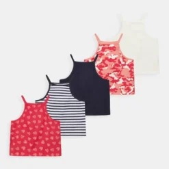 Friboo Niños STRAPPY VEST 5 PACK - Top - Multi-coloured/ Red/ White