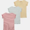 Friboo Niños 3 PACK GIRL RIB TEE - Camiseta Básica - Blue - 502_yellow - 202_pink - 402