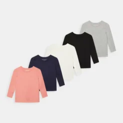 Friboo Niños GIRLS TEE 5 PACK - Camiseta De Manga Larga - White/ Grey/pink