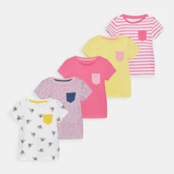 Friboo Niños POCKET TEE 5 PACK - Camiseta Estampada - Multi Coloured/white/yellow